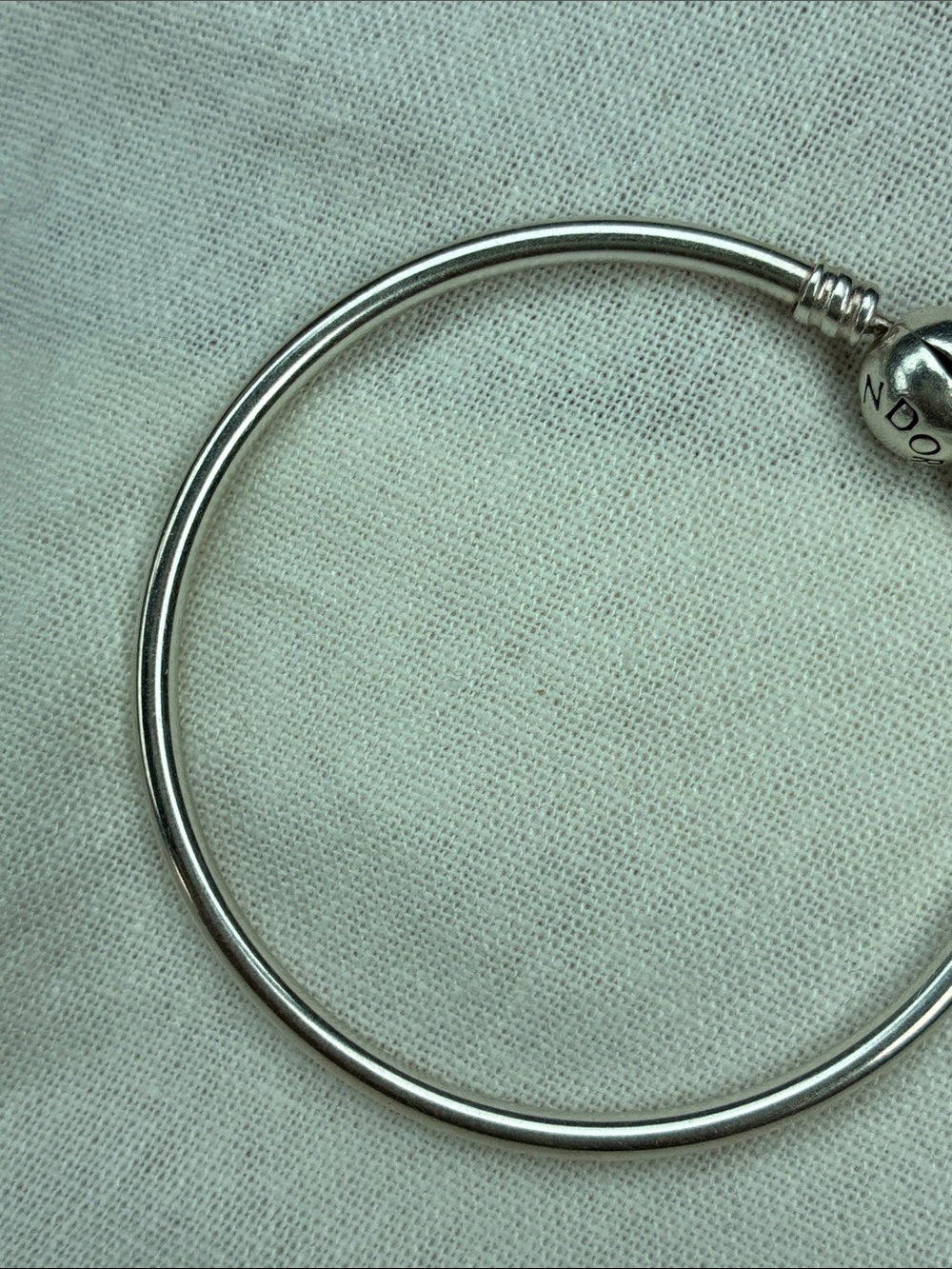 Pandora Sterling Silver Round Clasp Bangle - Silver - Picture 4 of 4